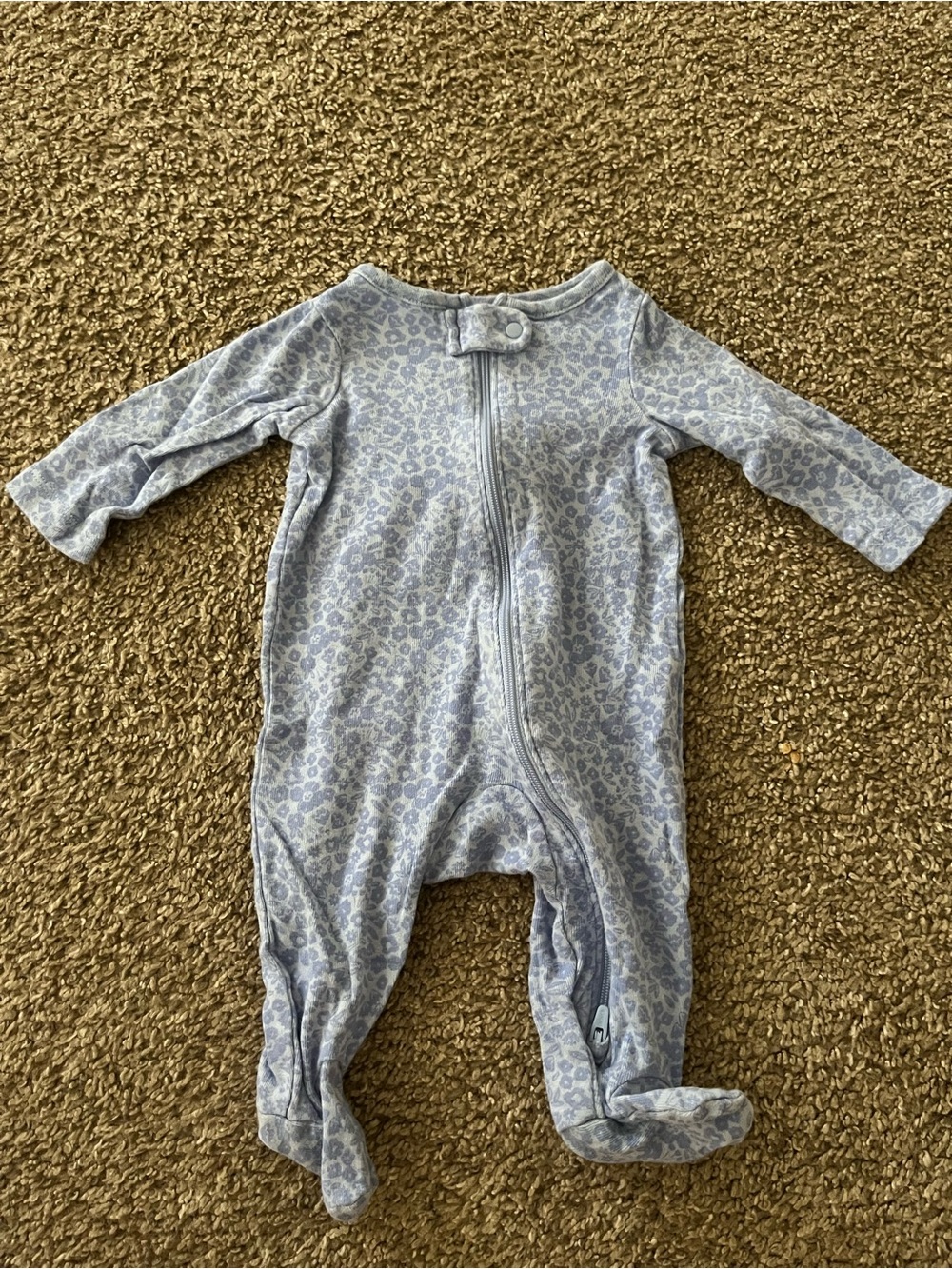 Carter’s Blue Leopard Print Footed One-Piece for Kids 3 Months